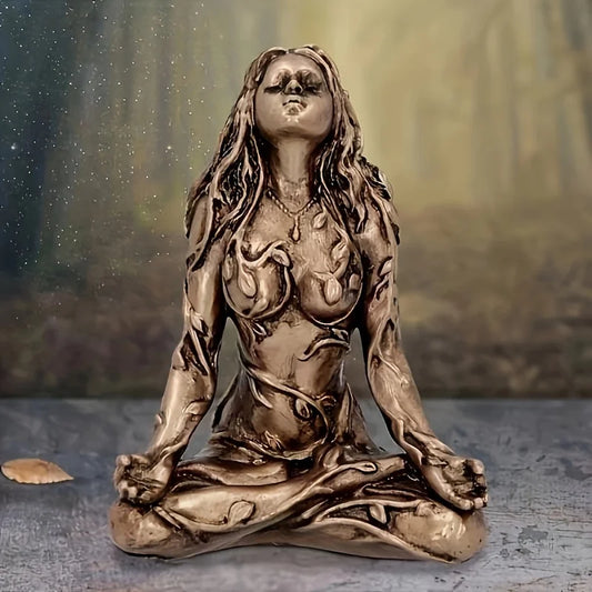 Goddess Gaia Statue – Mother Earth Moon Spirit Figurine for Home & Garden Decor